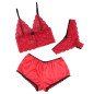 SUBBLIME 3-piece lace and satin lingerie set, red, S/M – image 3 SUBBLIME 3-piece lace and satin lingerie set, red, S/M – image 3