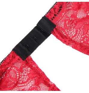 SUBBLIME 3-piece lace and satin lingerie set, red, S/M – image 13