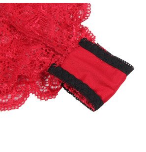 SUBBLIME 3-piece lace and satin lingerie set, red, S/M – image 14