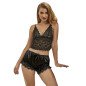 Black satin and lace pyjamas S/M by SUBBLIME – image 1