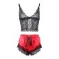 Black and Red Satin and Lace Pyjama Set S/M – image 5
