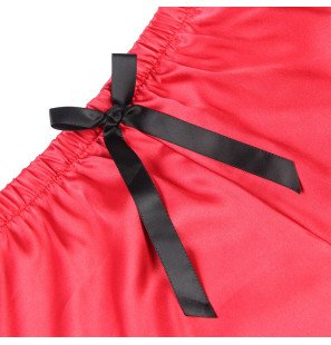 Pyjama en satin et dentelle noir et rouge L/XL de SUBBLIME – photo 10