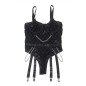 Schwarzer Body mit Ketten und Strumpfhalter S/M – Bild 7