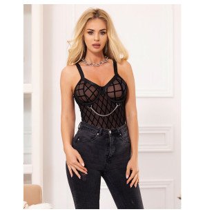 Black Bodysuit with Chains and Garter Belt S/M – image 11