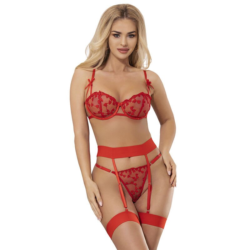 Rode lingerieset met hartenprint van SUBBLIME, maat S/M – foto 1