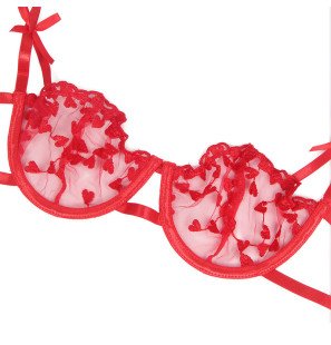 Rode lingerieset met hartenprint van SUBBLIME, maat S/M – foto 13