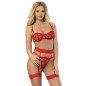 Ensemble de lingerie rouge à imprimé cœur avec porte-jarretelles L/XL – photo 4