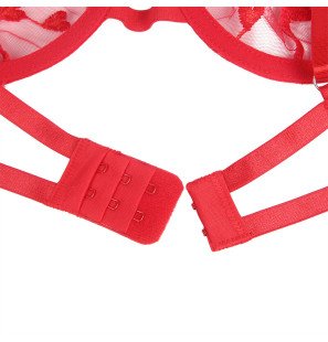 Ensemble de lingerie rouge à imprimé cœur avec porte-jarretelles L/XL – photo 8