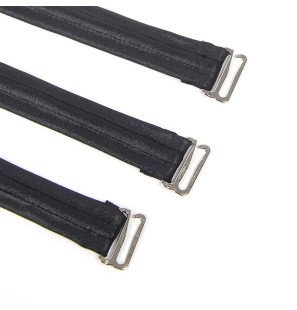 Schwarzes Leder-Bondagekleid für Erwachsene, Größe S/M – Bild 9