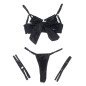 Adjustable black bra set with bow for adults – image 7