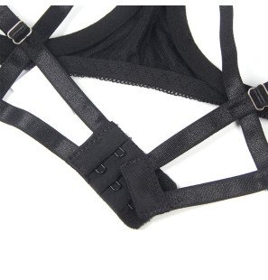 Adjustable black bra set with bow for adults – image 11