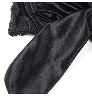 Adjustable black bow bra set L/XL for adults – image 13