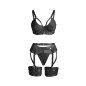 Ensemble de lingerie bondage noir avec soutien-gorge et porte-jarretelles L/XL – photo 4
