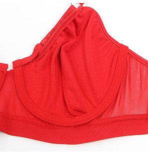 Rode bondage lingerieset met bh en kousenband L/XL – foto 9