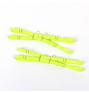 Fluorescent Green Lingerie Set with Chain and Leg Accents S/M – image 9
