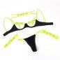 SUBBLIME ensemble de lingerie vert fluorescent avec chaîne et ornements de jambes L/XL – photo 7