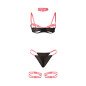 Fluorescent Pink Lingerie Set with Chain and Leg Details S/M – image 6