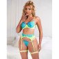 SUBBLIME Lace Bra and Suspender Belt Set, Green and Blue, S/M – image 15