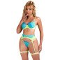 Lace Bra and Garter Set in Green and Blue L/XL – image 4