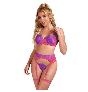 SUBBLIME lace bra with beaded straps and matching set S/M – image 1