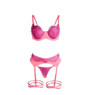 SUBBLIME lace bra with beaded straps and matching set S/M – image 6