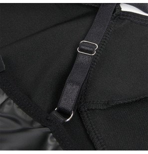 Czarna sukienka bieliźniana z paskami ze skóry L/XL Subblime – zdjęcie 8