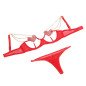 Ensemble soutien-gorge en résille rouge avec chaîne ornée de cœurs SUBBLIME, taille L/XL – photo 4