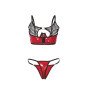 SUBBLIME ensemble de lingerie en vinyle rouge brillant et résille avec fermeture éclair L/XL – photo 5
