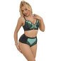 Green patent leather mesh bra set with zip by SUBBLIME, size S/M – image 2