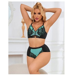 Groene lakleren mesh bh set met rits SUBBLIME L/XL – foto 10