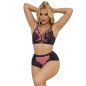 SUBBLIME ensemble soutien-gorge en résille rose effet similicuir verni avec fermeture éclair S/M – photo 1