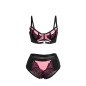 SUBBLIME ensemble soutien-gorge en résille rose effet similicuir verni avec fermeture éclair S/M – photo 5