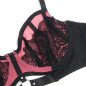 SUBBLIME ensemble soutien-gorge en résille rose effet similicuir verni avec fermeture éclair S/M – photo 8