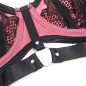 SUBBLIME pink patent-leather mesh bra set with zip L/XL – image 9