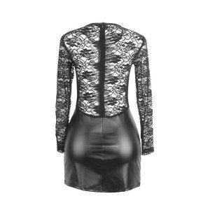 Robe en dentelle noire à manches longues pour adultes S/M – photo 5