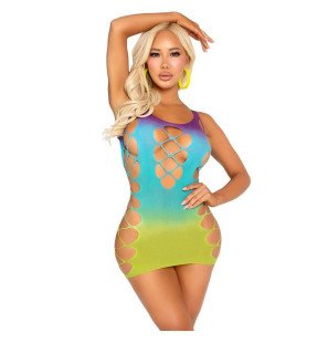 Nahtloses Minikleid mit Cut-outs in Ocean von LEG AVENUE – Bild 1