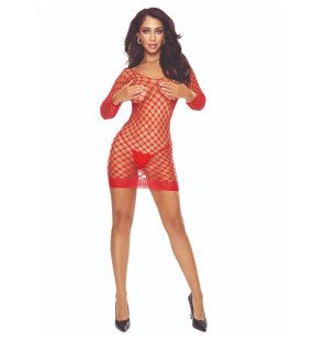 PASSION Red Fishnet Bodystocking – image 1