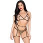 LEG AVENUE parure de lingerie luxueuse avec soutien-gorge, tanga et harnais – taille unique – photo 1 LEG AVENUE parure de lingerie luxueuse avec soutien-gorge, tanga et harnais – taille unique – photo 1