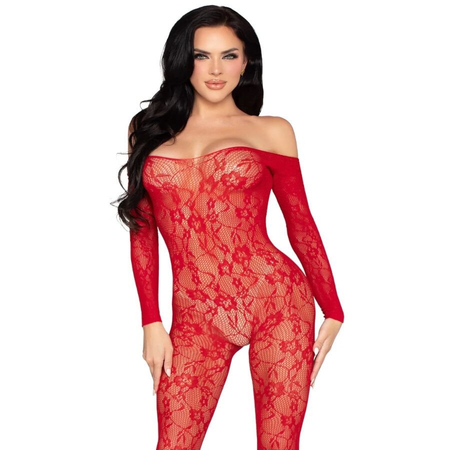Leg Avenue 89366 rote Spitzen-Bodystocking für Erwachsene – Bild 1