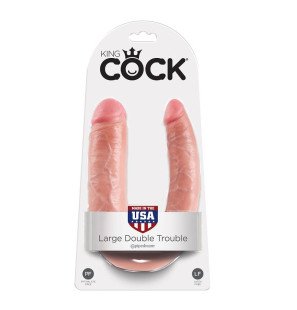 King Cock – podwójne dildo w kształcie U, długość penetracyjna 17,8 cm – zdjęcie 2