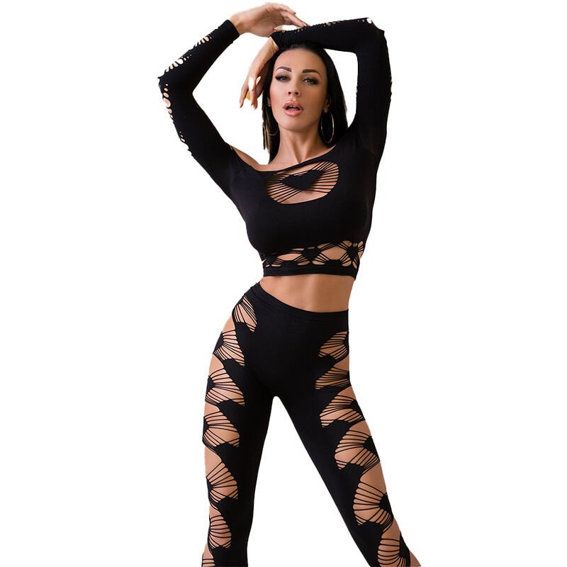 Czarny komplet bielizny Chilirose z topem i legginsami – rozmiar S/L – zdjęcie 1 Czarny komplet bielizny Chilirose z topem i legginsami – rozmiar S/L – zdjęcie 1