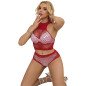Red fishnet lingerie set with diamond pattern – one size – image 6 Red fishnet lingerie set with diamond pattern – one size – image 6