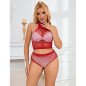 Red fishnet lingerie set with diamond pattern – one size – image 7 Red fishnet lingerie set with diamond pattern – one size – image 7