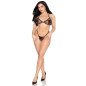 LEG AVENUE black mesh lingerie set with bra top and thong – image 5
