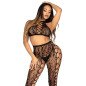 LEG AVENUE schwarzes schrittoffenes Dessous-Set mit Crop-Top und Leggings – Bild 5