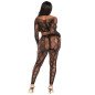 Black Python Lingerie Set with Crop Top and Footless Tights – image 2