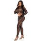 Black Python Lingerie Set with Crop Top and Footless Tights – image 3