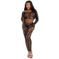 Black Python Lingerie Set with Crop Top and Footless Tights – image 5