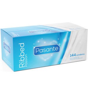 Pasante Ribbed Passion – prążkowane prezerwatywy, pudełko 144 sztuki – zdjęcie 1