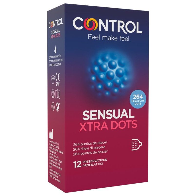 CONTROL Xtra Dots Dotted Condoms 54 mm – 12 Pack – image 1